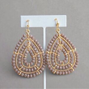 Glass Beaded Wire Wrapped Earrings